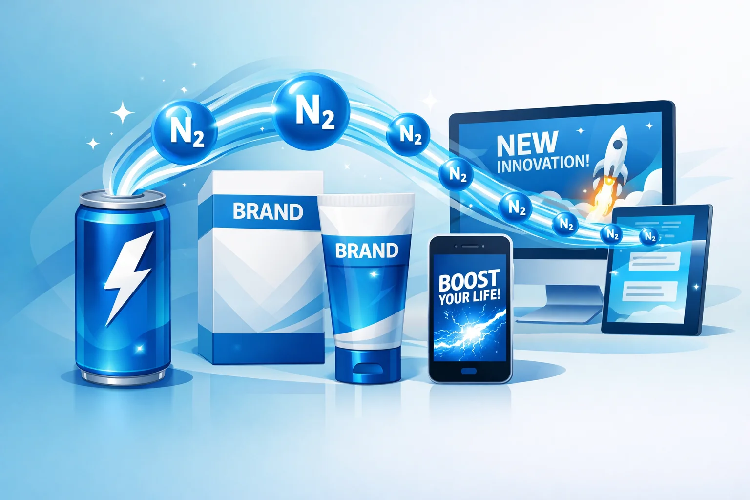 Inspiring Slogans on Nitrogen with visual brand messaging and nitrogen concept